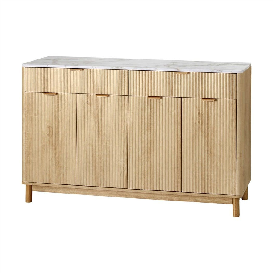 Artiss Buffet Sideboard Cabinet Kitchen Storage Cupboard Marble 2 Drawers Pine
