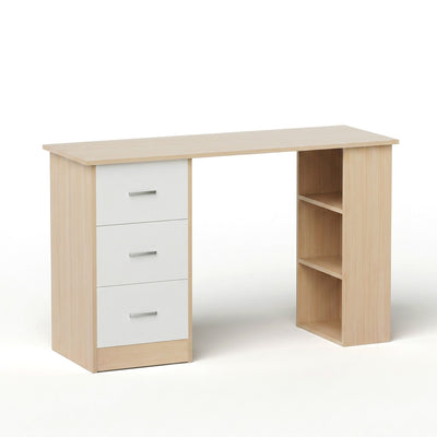 Artiss Computer Desk Drawer Shelf Oak White 120CM