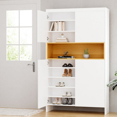 NNEDSZ Artiss Shoe Rack Storage Cabinet 9 Tiers White-0