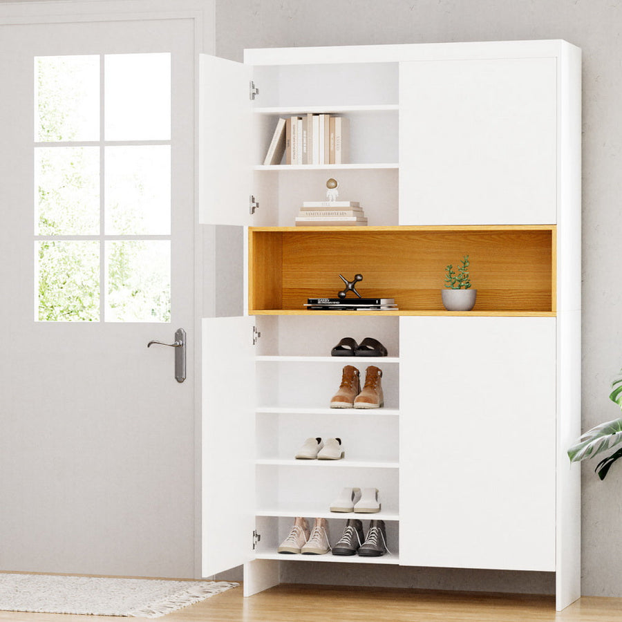 NNEDSZ Artiss Shoe Rack Storage Cabinet 9 Tiers White-0