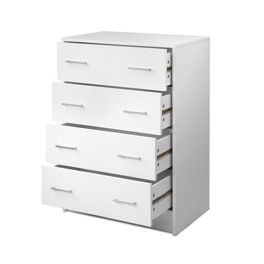 NNEDSZ Tallboy 4 Drawers Storage Cabinet - White-0