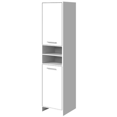 NNEDSZ 185cm Bathroom Tallboy Toilet Storage Cabinet Laundry Cupboard Adjustable Shelf White-0