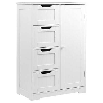 NNEDSZ Bathroom Tallboy Storage Cabinet - White-0
