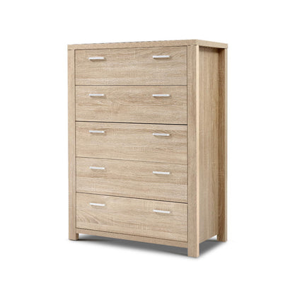 NNEDSZ 5 Chest of Drawers Tallboy Dresser Table Bedroom Storage Cabinet-0