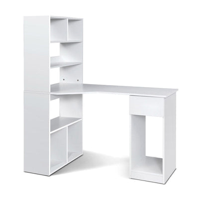 NNEDSZ Office Computer Desk Student Study Table Home Workstation Corner Shelf-0