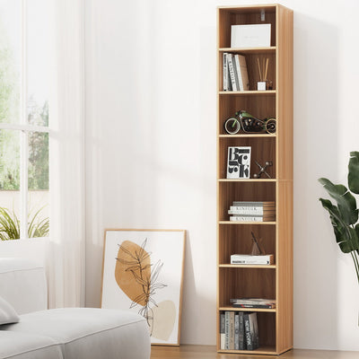 NNEDSZ Artiss Bookshelf 8 Tiers MILO Pine-0