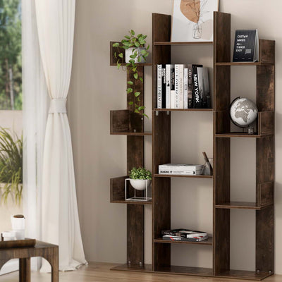 NNEDSZ Artiss Tree-Shaped Bookshelf ROMI Walnut-0