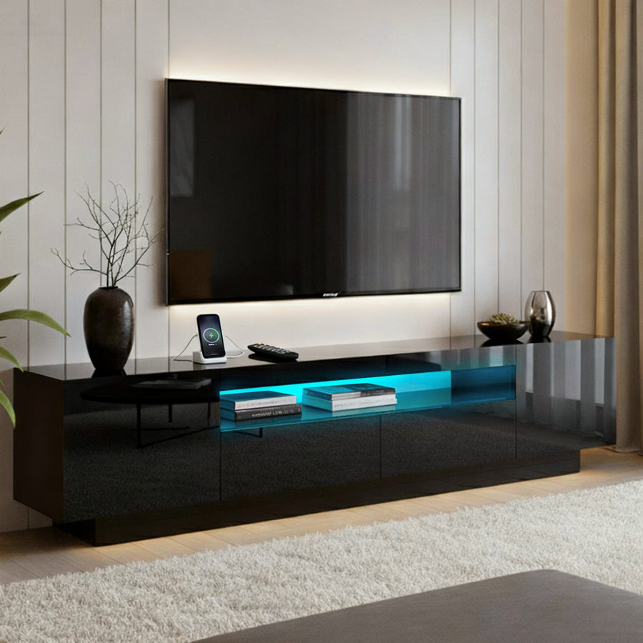 Artiss TV Unit Entertainment Unit Storage Drawer RGB LED 180cm Black-0