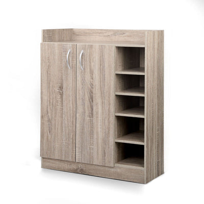 NNEDSZ 2 Doors Shoe Cabinet Storage Cupboard - Wood-0