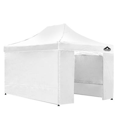 NNEDSZ Pop Up Marquee 3x4.5m Folding Wedding Tent Gazebos Shade White-0