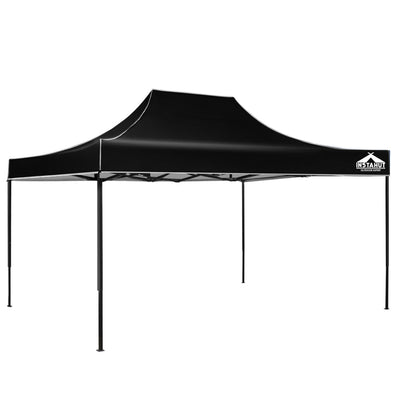 NNEDSZ Instahut Gazebo Pop Up Marquee 3x4.5 Outdoor Wedding Gazebos Base Pod Kit Black-0
