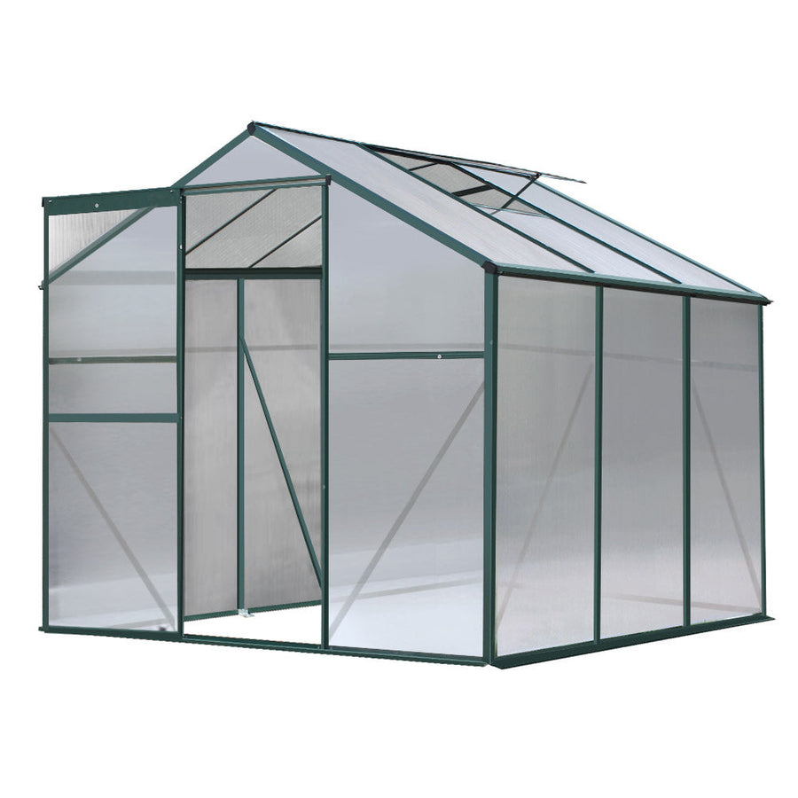 NNEDSZ Greenhouse Aluminum Green House Garden Shed Polycarbonate 1.9x1.9M-0