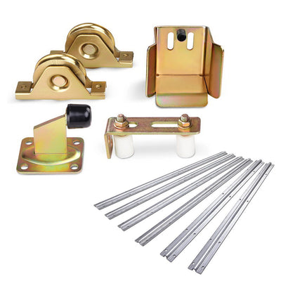 NNEDSZ  Roller Guide Gate Opener Track Stopper Sliding Hardware Accessories Kit-0