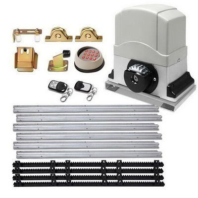 NNEDSZ Electric Sliding Gate Opener 1200KG With Remote Hardware Kit 4M Rail-0