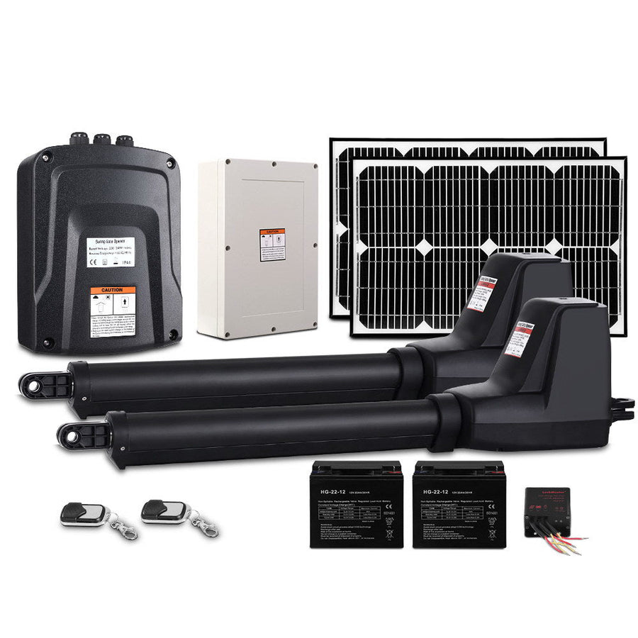 NNEDSZ Swing Gate Opener Auto 40W Solar Power Electric Remote Control 1000KG-0