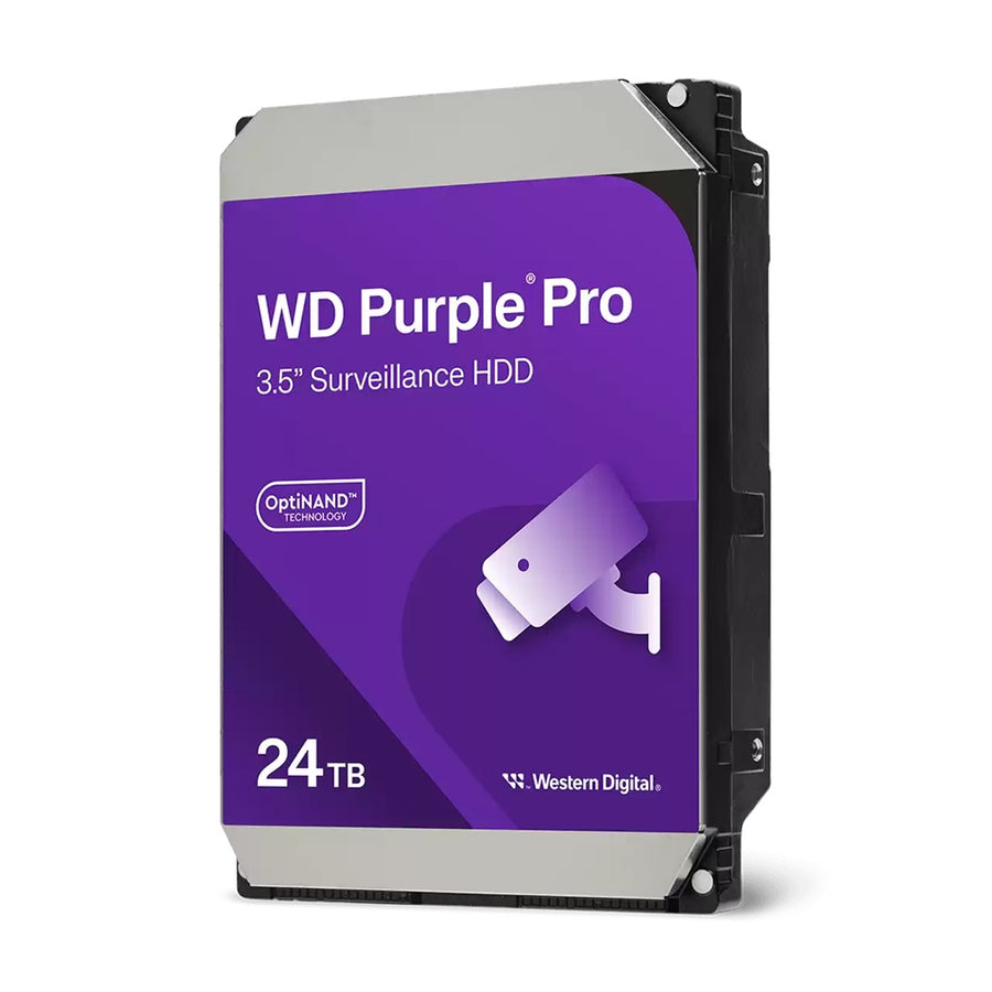 Western Digital WD Purple™ Pro Surveillance Hard Drive - 24TB 3.5" HDD 7200RPM 512MB SATA 287MB/s 24x7 2.5mil MTBF