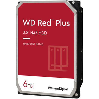 Western Digital WD Red Plus 6TB 3.5" NAS HDD SATA3 6Gb/s 5400RPM 256MB Cache CMR 24x7 8-bays NASware 3.0 CMR Tech