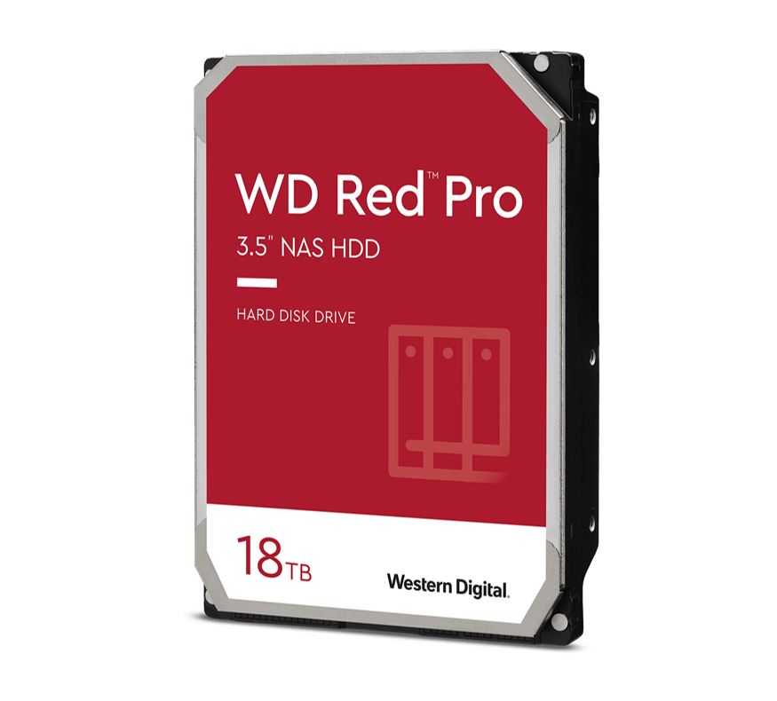 Western Digital WD Red Pro 18TB 3.5" NAS HDD SATA3 7200RPM 512MB Cache 24x7 300TBW ~24-bays NASware 3.0 CMR Tech