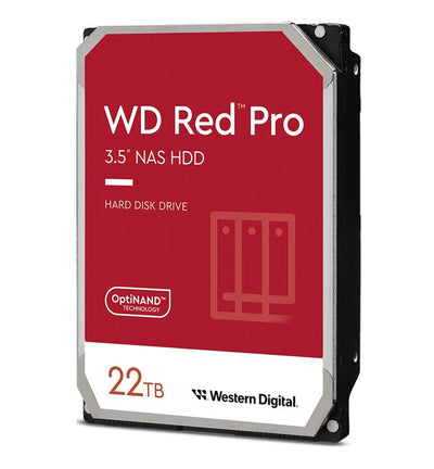 Western Digital WD Red Pro 22TB 3.5" NAS HDD SATA3 7200RPM 512MB Cache 24x7 300TBW ~24-bays NASware 3.0 CMR Tech