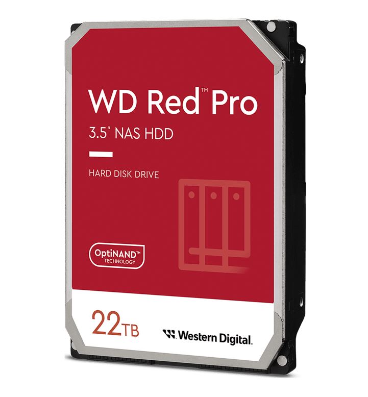 Western Digital WD Red Pro 22TB 3.5" NAS HDD SATA3 7200RPM 512MB Cache 24x7 300TBW ~24-bays NASware 3.0 CMR Tech