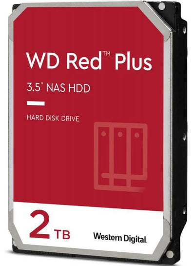 Western Digital 2TB WD Red Plus NAS Hard Drive 3.5-Inch -Transfer Rate up to 215MB/s -5640 RPM -Cache Size 512MB