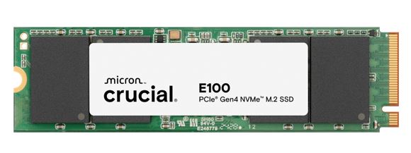 Micron (Crucial) Crucial E100 2TB Gen4 NVMe SSD 5000/4500 MB/s R/W 100TBW 350K/460K IOPS 1M hrs MTTF M.2 2280 PCIe4 3yrs