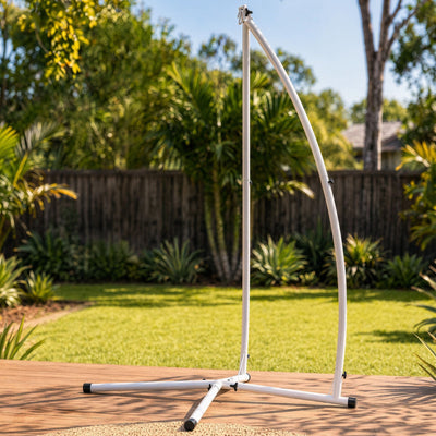 Gardeon Hammock Stand 150kg Capacity White Steel Frame for Hanging Chairs-0