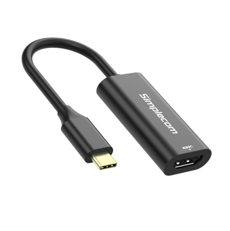 Simplecom DA105 USB-C to HDMI 2.1 Adapter 8K@60hz Converts a USB-C port to a HDMI output Compatible with