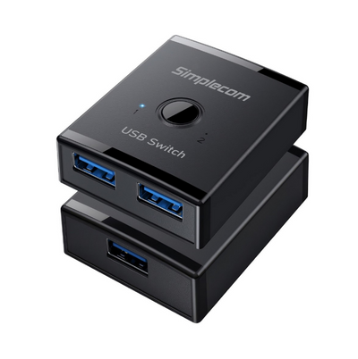 Simplecom KM125 Bi-Directional 2-Way USB 3.0 Switch 1 In 2 Out (2 In 1 Out) 5Gbps Ideal for sharing USB device