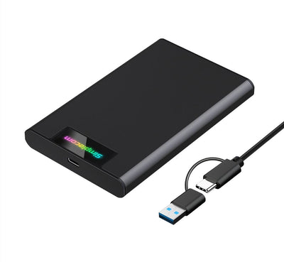 Simplecom SE239 Tool-free 2.5" SATA HDD SSD to USB-C Enclosure with RGB Lights USB 3.2 Gen 2 2 interface