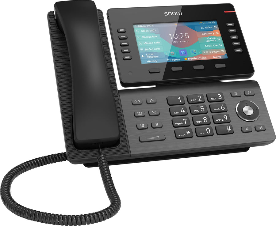 Snom D865 Large tiltable 5 inch IPS colour display 2x USB 2.0 high speed connection 10 programmable function keys