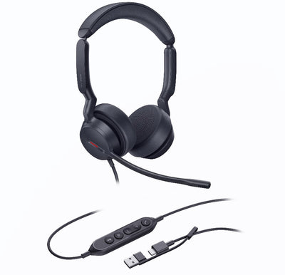 Yealink UH44 Dual UC USB-C/A Unified Communications USB Wired Headset Dual Noise-Canceling Microphones 35mmSpeaker