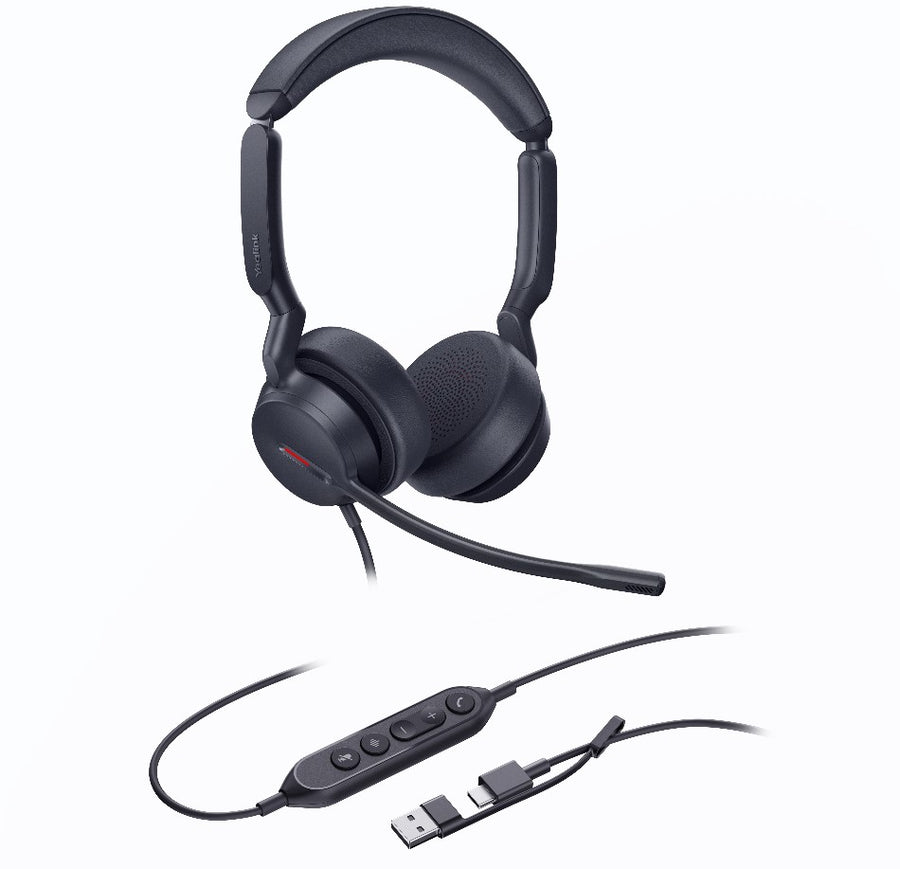 Yealink UH44 Dual UC USB-C/A Unified Communications USB Wired Headset Dual Noise-Canceling Microphones 35mmSpeaker