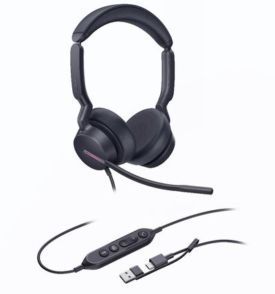 Yealink UH46 Dual Teams USB-C/A Microsoft Certified Teams USB Wired Headset 3-Noise-Canceling Microphones 35mm