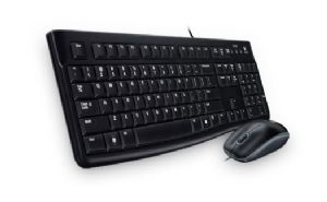 Logitech MK120 Keyboard & Mouse Combo Quiet typing and Spill resistant High-definition optical tracking Thin
