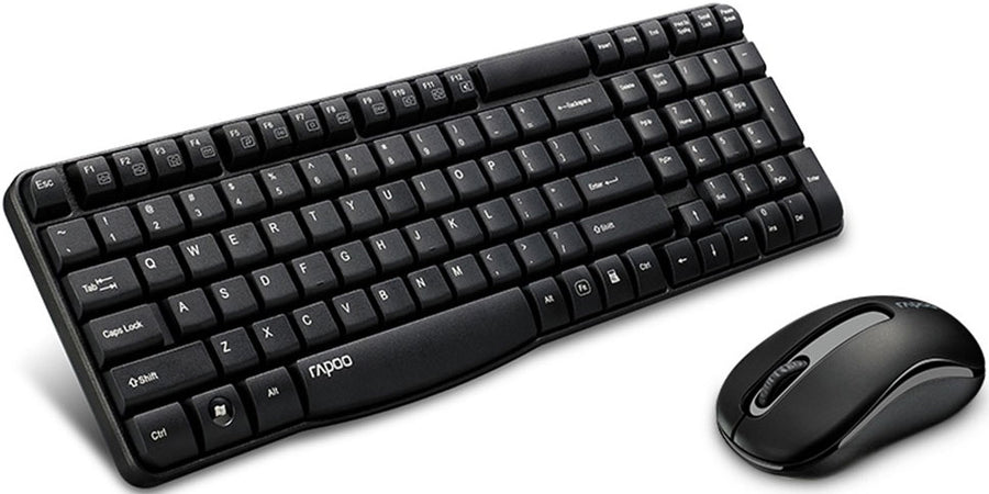 Rapoo X1800S 2.4GHz Wireless Optical Keyboard Mouse Combo Black - 1000DPI Nano