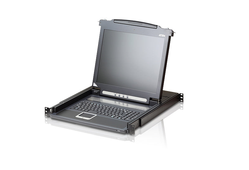 Aten Rackmount Single Rail LCD Console VGA PS/2-USB w/ 19" LCD Display