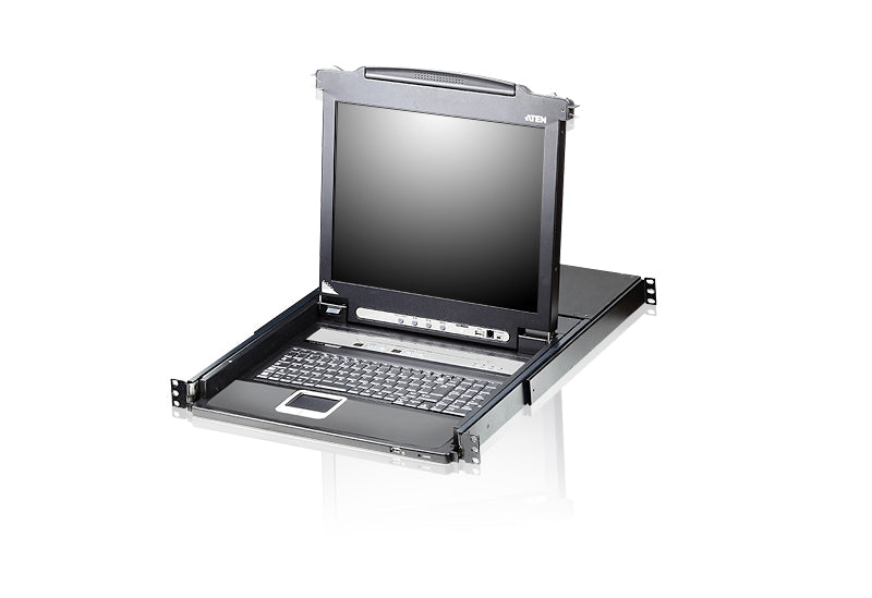 Aten Rackmount KVM Switch Single Rail 8 Port VGA PS/2-USB w/ 17" LCD Display