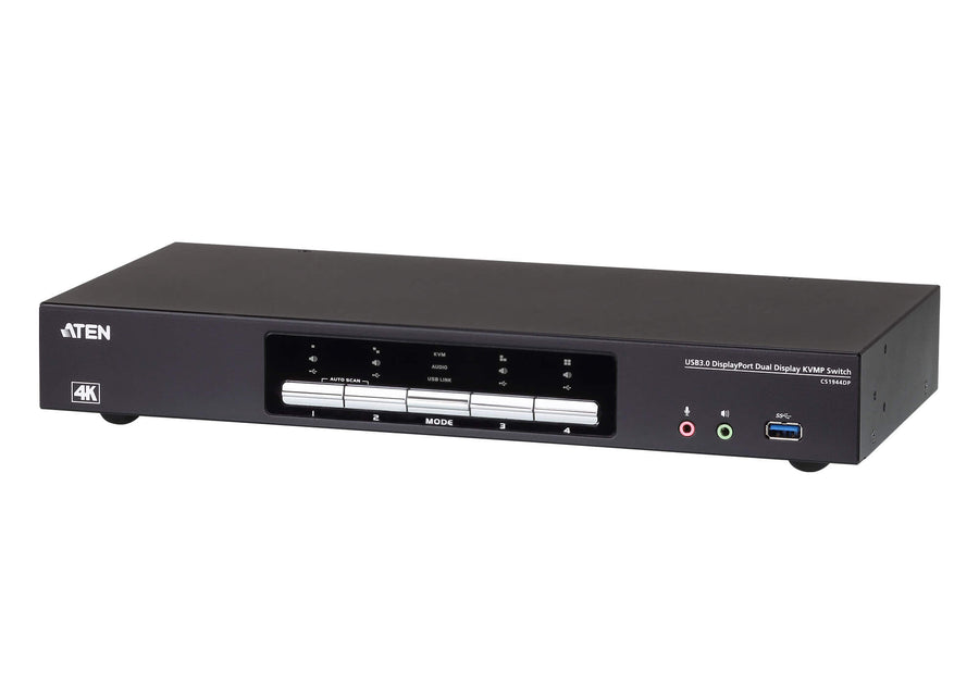Aten Desktop KVMP Switch 4 Port Dual Display 4k DisplayPort w/ audio