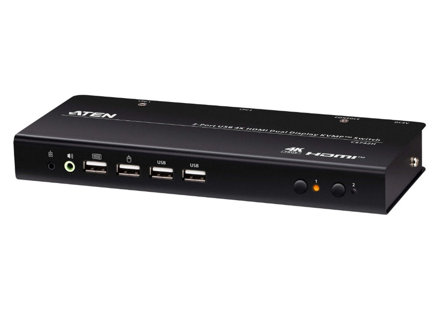 Aten Desktop 2-Port USB 4K HDMI Dual-Display KVMP™ Switch