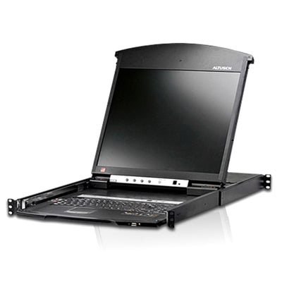 Aten 8 Port Dual Rail CAT5 LCD KVM over IP Switch w/ Daisy Chain 19" LED-Backlit LCD Monitor