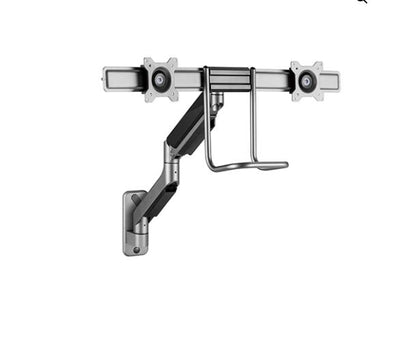 Brateck Fabulous Wall Mounted Gas Spring Dual Monitor Arm 17"-32"