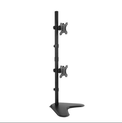 Brateck Dual Free Standing Screens Economical Double Joint Articulating Steel Monitor Stand Fit Most