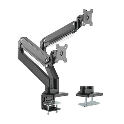 Brateck Dual Monitors Aluminum Heavy-Duty Gas Spring Monitor Arm Fit Most 17‘-35’ Monitors Up to 15kg per screen