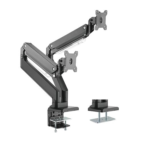 Brateck Dual Monitors Aluminum Heavy-Duty Gas Spring Monitor Arm Fit Most 17‘-35’ Monitors Up to 15kg per screen