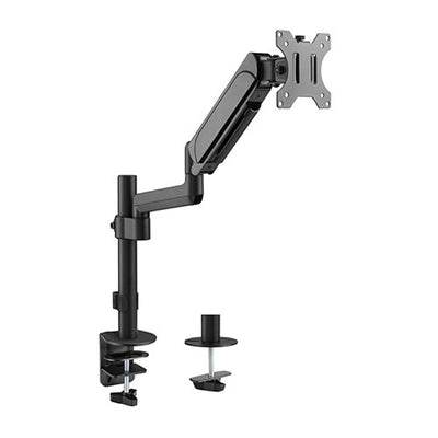 Brateck Single Monitor Pole-Mounted Gas Spring Monitor Arm Fit Most 17" - 32" Monitor Up to 9Kg Per screen VESA