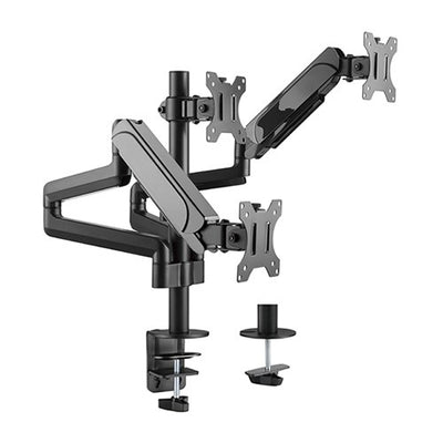 Brateck Triple Monitors Pole-Mounted Gas Spring Monitor Arm Fit Most 17"-27" Monitors Up to 7kg per screen VESA
