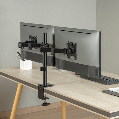 Brateck Dual-Monitor Steel Articulating Monitor Mount Fit Most 17"-32" Monitor Up to 20KG VESA 75x75