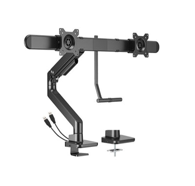 Brateck LDT81-C022UC-B Noteworthy Gas Spring Dual Monitor Air with USB-A/USB-C Ports Fit Most 17"-32" Monitor Fine