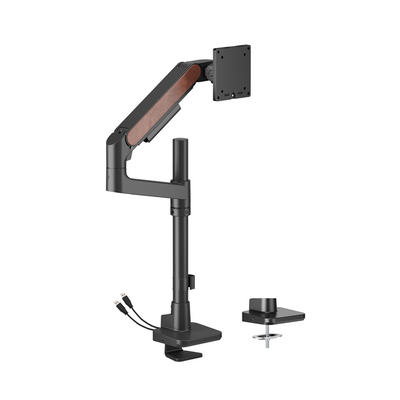 Brateck LDT81N-C012UCP Fusion Heavy-Duty Pole-Mounted Gas Spring Monitor Arm with USB-A/USB-C Ports For most
